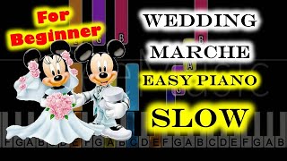 Wedding Marche  classic music  Slow Tutorial piano  for beginner [upl. by Adnovoj438]