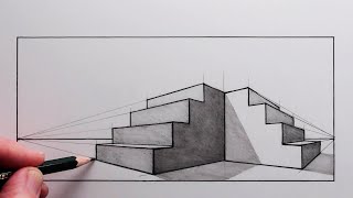 How to Draw Steps using TwoPoint Perspective Narrated [upl. by Harlow844]