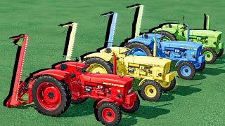 Work with Colors  GRASS JOB with COLORS Machines w Mini Tractors  Farming Simulator 22 [upl. by Gorski]