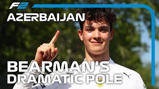 Ollie Bearman Takes Maiden F2 Pole With Broken Steering  2023 Azerbaijan Grand Prix [upl. by Oren]