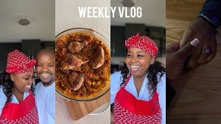 vlog wifeoftheyear  cook with me date night tsa mabonza apron grocery shopping and more 🌸 [upl. by Dorehs]