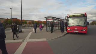 Sweden Stockholm bus 583 ride from Märsta station to Arlanda Airport Terminal 2 [upl. by Llenel880]