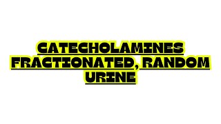 CATECHOLAMINES FRACTIONATED RANDOM URINE [upl. by Gregorio381]