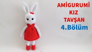 Amigurumi Örgü Kız Tavşan Yapımı  Elbise Ayakkabı ve Toka Yapılışı 44 Gül Hanım [upl. by Aidroc]