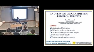 02 Polarimetric Radar Calibration Kamal Sarabandi [upl. by Akienahs]