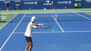 Holger Runes Reaction When Karen Khachanov Tries to Hit Him at Practice [upl. by Anat]