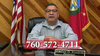 Message from Quechan Tribal President Jordan D Joaquin March 2021 [upl. by Nivac]