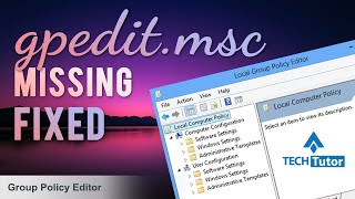 How to fix Group Policy Editor not working in windows  Missing gpeditmsc on windows 10 [upl. by Kcirdahs]