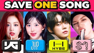 YG vs JYP vs HYBE vs SM 🔥 SAVE ONE SONG 🎶 Kpop Quiz 2024  KMusic Quiz 4 [upl. by Nihsfa478]