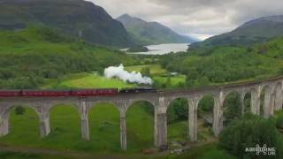 Jacobite Steam Train at Glenfinnan Viaduct by Drone [upl. by Xam]