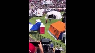 Multiple Honduran special forces try parachuting into a sports arena [upl. by Hinson929]