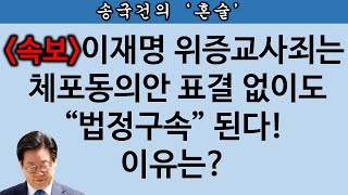 송국건TV 이재명 위증교사 선고 날 법정구속 국회 표결 불필요 [upl. by Ahtis]