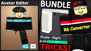 ROBLOX CHARACTERBUNDLE TRICKS CHEAP KORBLOX LEG R6 CONVERTERS AND MORE [upl. by Llatsyrk]