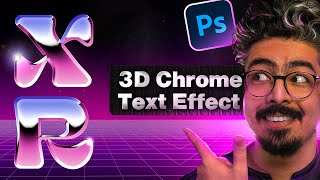 3D Chrome Text Effect in Photoshop Create a Retro Editable Look [upl. by Jurgen]