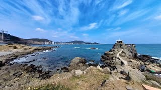 KOREA BUSAN HAEGAWANGA TEMPLE GIJANG HAENYEO WOMEN DIVERS VILLAGE JUKDO ISLAND [upl. by Yllrebmik]