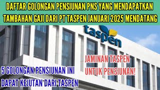 TAMBAHAN GAJI DARI TASPEN UNTUK PENSIUNAN PNS INI PADA JANUARI 2025  KABAR KENAIKAN GAJI PENSIUNAN [upl. by Andrel]