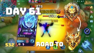 S32 ROAD TO MYTHICAL GLORY DAY 61  XBorg VS Terizla Mobile Legends Gameplay [upl. by Mosnar]