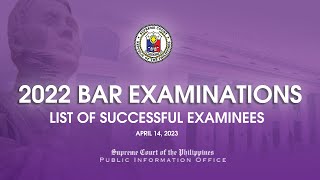 2022 Bar Examinations List of Successful Examinees [upl. by Okia]