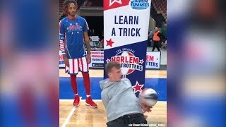 Harlem Globetrotter gets SCHOOLED by a basketball freestyler [upl. by Buzz122]