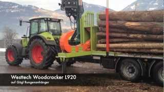 Westtech Woodcracker L920  auf Gögl Rungenanhänger [upl. by Massarelli]