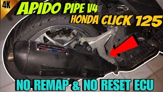 APIDO PIPE V4 FOR HONDA CLICK 125150 SOUND CHECKED  NO REMAP NO RESET ECU [upl. by Eatnahs185]