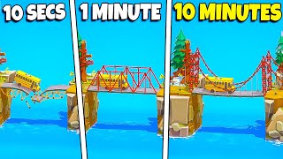 10 second 1 minute and 10 minute bridge builds in Poly Bridge 3 [upl. by Philbert]