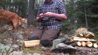 Bushcraft Chaga Fire Plow Friction Fire [upl. by Alledi31]