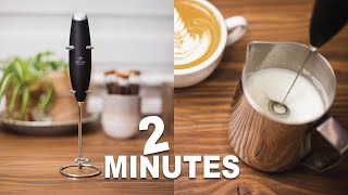 How To Make Latte Art with Handheld Frother  2 MINUTES VIDEO TUTORIAL [upl. by Farrica]