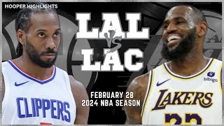 Los Angeles Lakers vs LA Clippers Full Game Highlights  Feb 28  2024 NBA Season [upl. by Llerud]