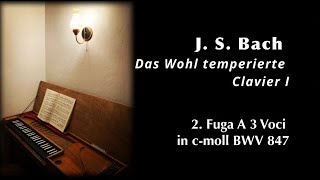 J S Bach on clavichord WTC I Fugue No 2 in c minor WTK I cmoll BWV 847 [upl. by Brotherson]