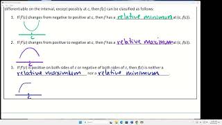 Topic 5354 Increasing and Decreasing and the First Derivative Test [upl. by Kitti]