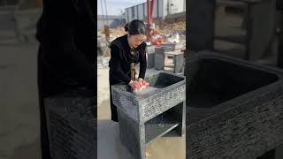 Stone carved 💯laundry sink amp wash basin for your self built houseshortvideo viralshort [upl. by Dickinson]