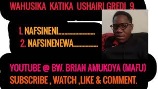 WAHUSIKA KATIKA USHAIRISHAIRI NAFSINENI NA NAFSINENEWA GREDI 9kiswahilirahisi education [upl. by Sedgewinn]