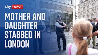 Mother and daughter stabbed in Londons Leicester Square [upl. by Ylera]