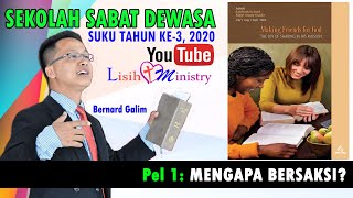 Sekolah Sabat Dewasa  Q3 2020  Pelajaran 1  Mengapa Bersaksi [upl. by Ita]