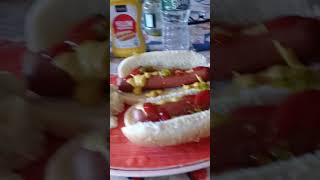 Lunch Nathans skinless hotdogs potato salad [upl. by Burchett]