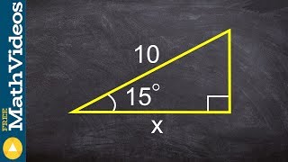 Find the missing length of a triangle using the cosine function [upl. by Tinor]