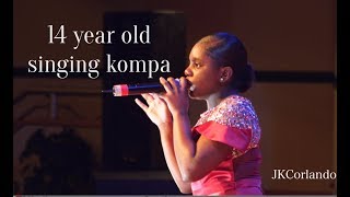 Oh My God Shes only 14😱😱  SHELDEEN SAINT FILUS SINGING KOMPA LIVE WITH JKC [upl. by Fulmis]