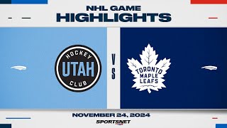 NHL Highlights  Utah HC vs Maple Leafs  November 24 2024 [upl. by Janenna346]