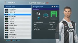 PES 2019 FACE amp PLAYER RATING  Juventus [upl. by Sikes376]