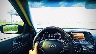 RACING VW GTI SPORT IN MY INFINITI G37  POV DRIVE [upl. by Publius]