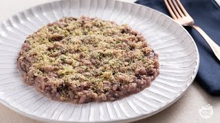 RISOTTO WITH RADICCHIO and anchovy butter recipe giallozafferanolovesitaly italianchefinNYC [upl. by Mcdade230]