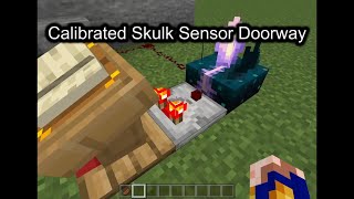 Minecraft Bedrock 120 Calibrated Sculk Sensor Doorway [upl. by Jasik156]