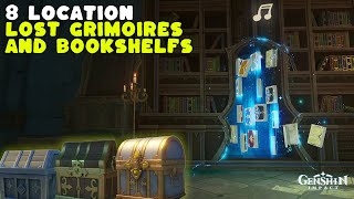 All 8 Lost Grimoire and Bookshelf Locations  Genshin Impact [upl. by Koziara]