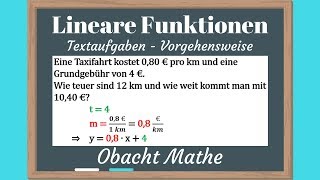 Textaufgaben bei LINEAREN FUNKTIONEN  Vorgehensweise  rechnerische und zeichnerische Lösung [upl. by Attecnoc]