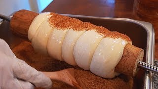 making Cinnamon Chimney Cake Trdelnik Trdlo  굴뚝빵 [upl. by Iht]