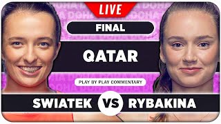 SWIATEK vs RYBAKINA • WTA Qatar Open 2024 Final • LIVE Tennis PlaybyPlay Stream [upl. by Nylicaj]