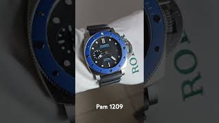 Panerai Submersible ref 1209 blue bezel 42mm case size [upl. by Sheelah]