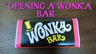 WONKA BAR  WILLY WONKA  CHOCOLATE FACTORY  GOLDEN TICKET  CRACKOUT  WONKA BAR UNWRAPPING [upl. by Akemrej]