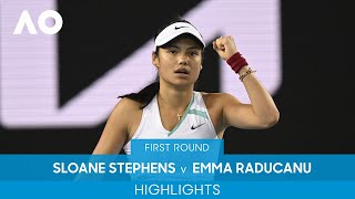 Sloane Stephens v Emma Raducanu Highlights 1R  Australian Open 2022 [upl. by Koser]